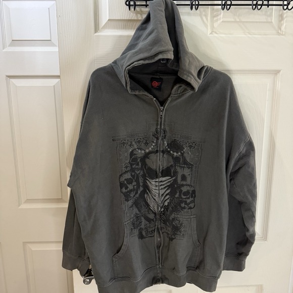 MAD Engine Other - Mad‎ Engine Men's Zip Up Hoodie Skeleton Goth Grunge Skater XL